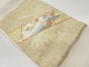 竹に梅・亀甲模様織出し名古屋帯